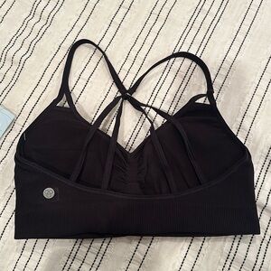Black strappy sports bra